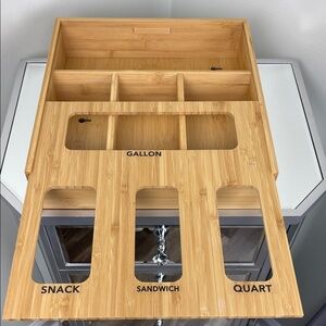 SpaceAid Bamboo Zip Bag Storage Organizer